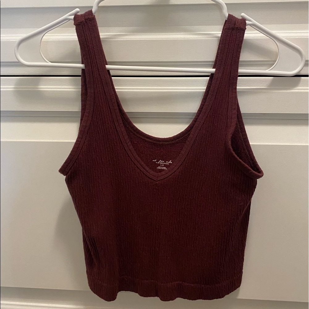 Urban outfitters burgundy cropped tee